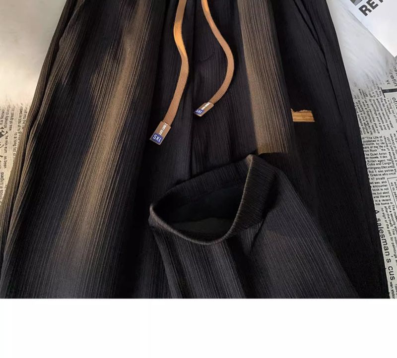 Pantaloni a gamba larga drappeggiati larghi e traspiranti lunghi estivi nuovi casuali di seta di ghiaccio ad asciugatura rapida da uomo_voghion.com