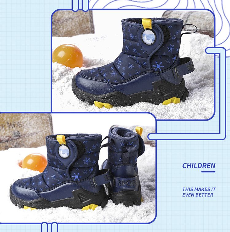 Children's snow boots Boys' snow boots Girls' cotton shoes piled and thickened_voghion.com