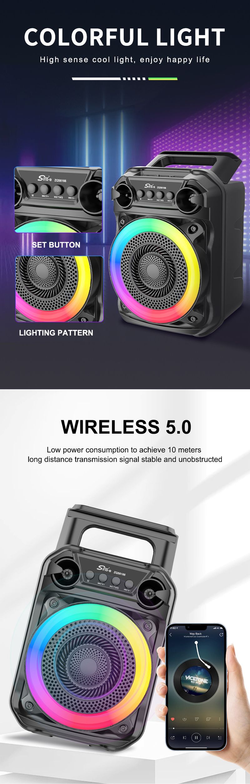 ZQS6165 Atmosphere Change Slideshow Rhythm Portable Series E-sport, Subwoofer_voghion.com