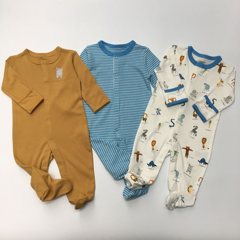 Baby-Overall, Krabbelkleidung, lange Bedeckung, Hände und Füße, Strampler für Jungen und Mädchen, Baby, vier Jahreszeiten, Pyjama aus Baumwolle, dreiteilig_voghion.com