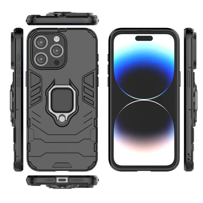 Armadura a prueba de golpes para 15 Pro Max 15Pro iphone15 Plus Soporte magnético para automóvil Anillo de cubierta trasera para iPhone 15ProMax Funda de teléfono_voghion.com