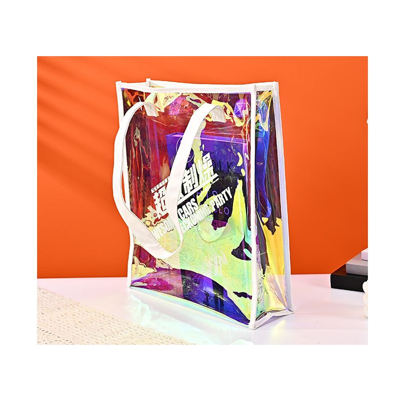 Borsa trasparente in PVC Laser Abbigliamento Negozio Shopping Promozione TPU Borsa per gioielli colorata_voghion.com