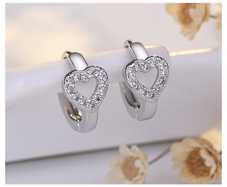 Orecchini stile freddo retrò geometrico piccolo amore semplice S925 argento ago fibbia orecchio ornamenti per le orecchie in argento_voghion.com
