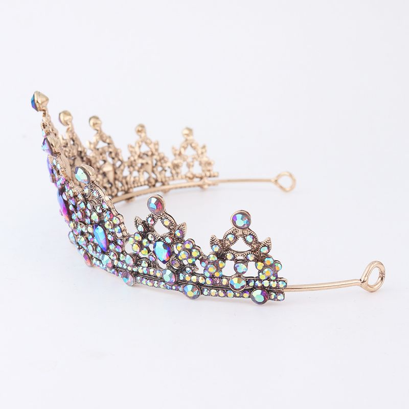 Coroană de mireasă cu pietre prețioase negre nobile, cu diamant, din aliaj, pentru coafură de nuntă, accesorii de păr, coroană de seară pentru banchet_voghion.com