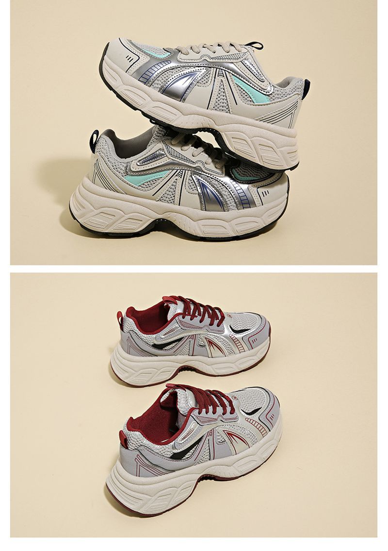New Dad Women Spring Student Sports Running Casual Shoes Thick Bottom Heightening_voghion.com