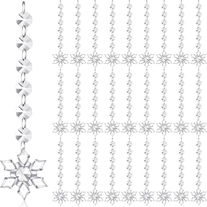 Cross-Border Transparent Crystal Bead String Hat Snowflake Ice Christmas Tree Decoration Wedding Lighting_voghion.com