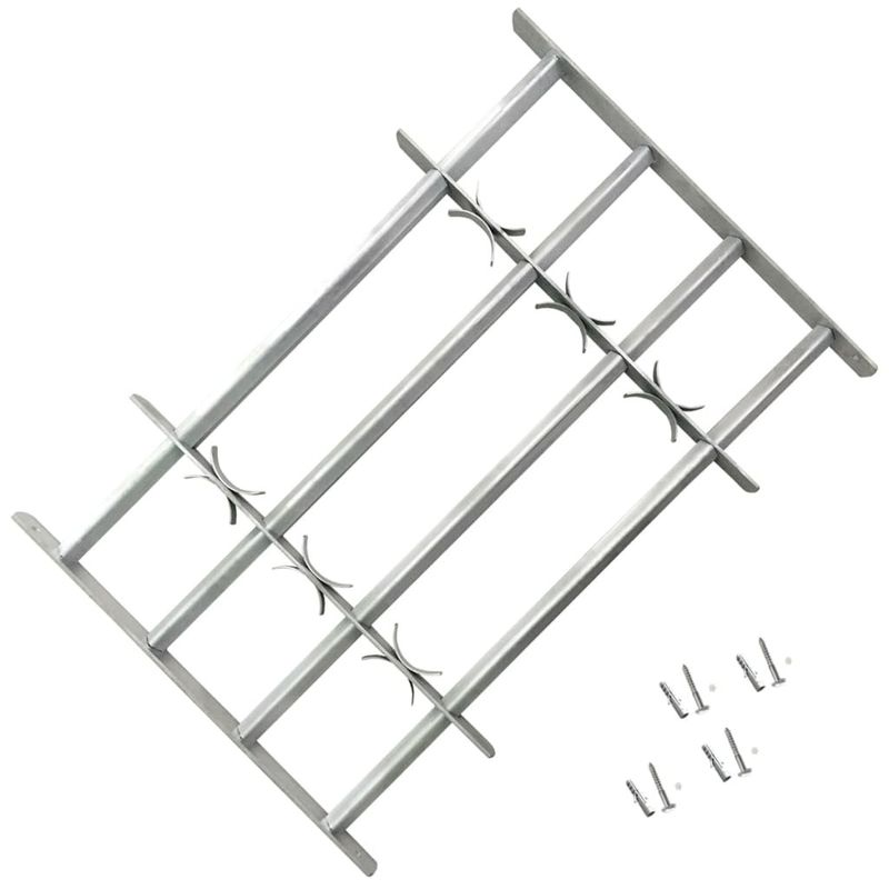 Adjustable Security Grille for Windows with 4 Crossbars 39.4"-59.1"_voghion.com