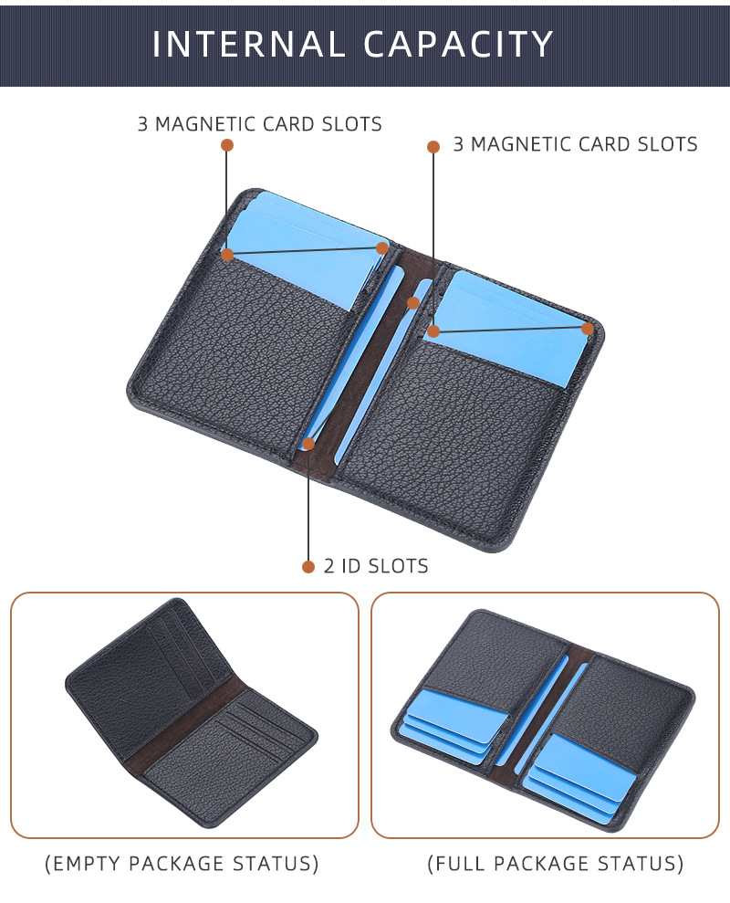 Portafoglio da uomo nuovo Baellerry cross-border semplice porta carte multi porta carte aperto in morbida pelle litchi_voghion.com