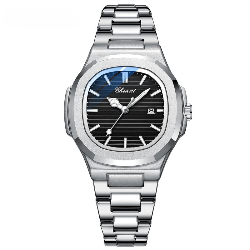 Steel Belt Watch Couple Luminous Waterproof Fashion Business Calendar Men And Women Quartz Watch Daily Commute Leisure Birthday Valentine's Day Gift_voghion.com