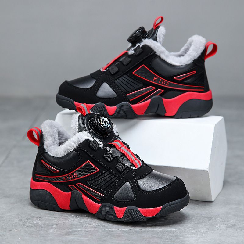 Boys' 2025 New Winter With Added Fleece, Thick Warm Medium And Large Children's Cotton Sports Shoes, Boys' Shoes_voghion.com