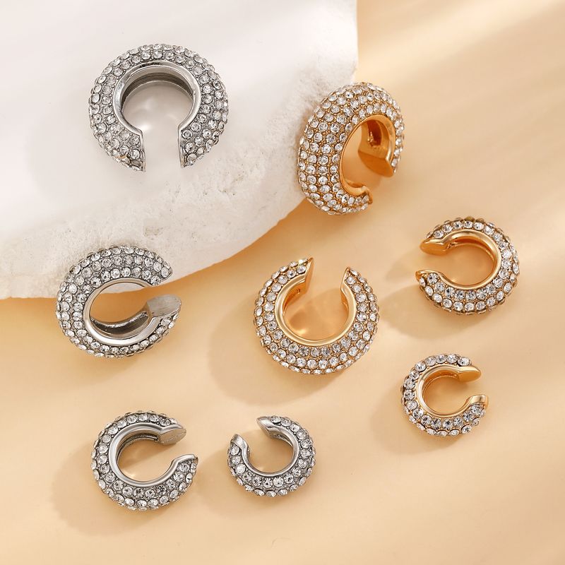 Orecchini a clip a forma di C con diamanti, senza fori per le orecchie, molto venduti, per donna_voghion.com