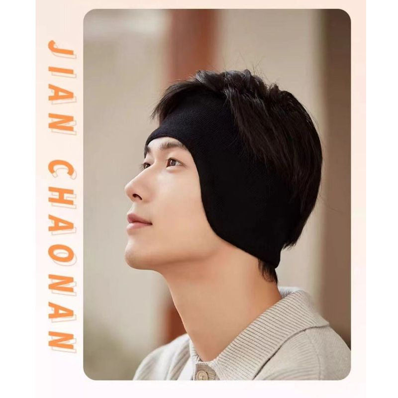 Fascia per capelli autunnale e invernale, per sport all'aria aperta, per ciclismo, calda, a doppio strato, in pile antivento, spessa e delicata sulla pelle_voghion.com