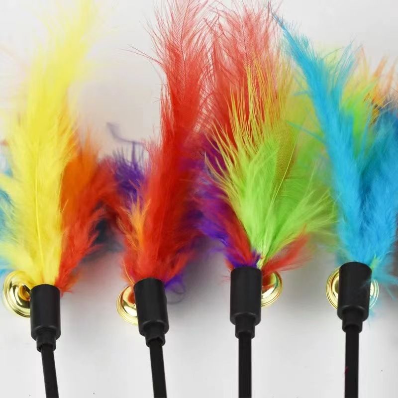 60cm50cm Macaron Color Feather Teaser Wand Cat Supplies Pet Toy_voghion.com