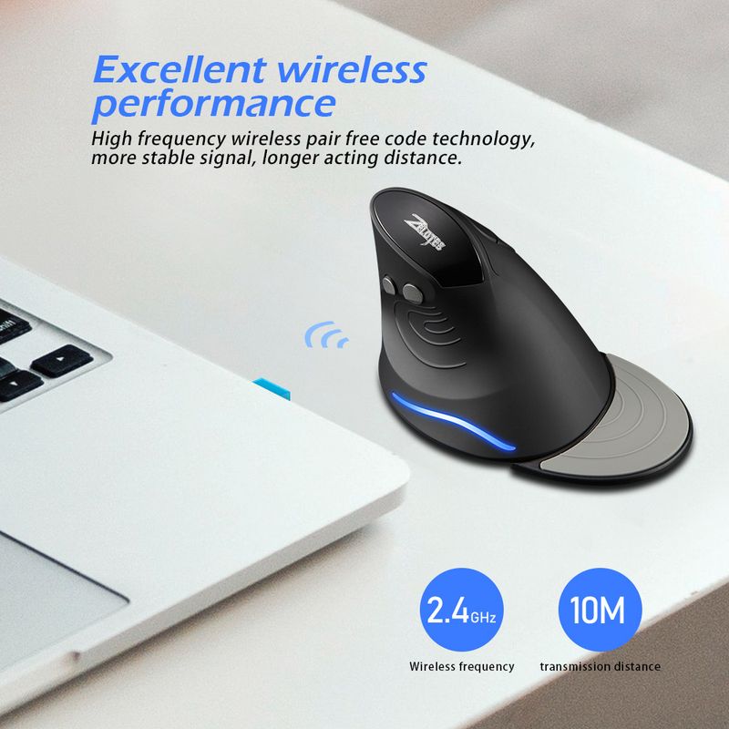 Digitex Digitex Master F17 Vertical Ergonomic Snail Style Anti-Mouse Hand Laptop Desktop Wireless Mouse_voghion.com
