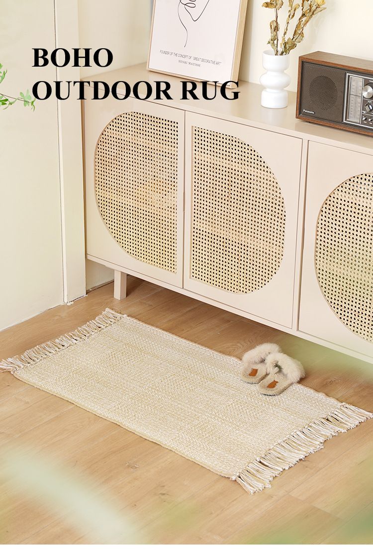 Nuovo zerbino in twill con nappa variegata, coperta da comodino per camera da letto, in filo di cotone, intrecciato, ingresso, soggiorno, tavolino da caffè_voghion.com