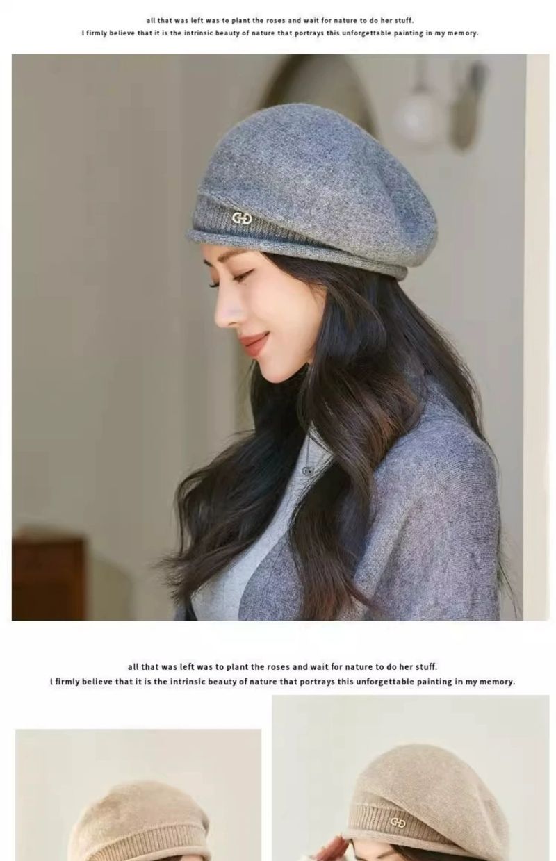 Boina de tricô feminina, resistente ao frio, outono e inverno de 2025, versátil, moderna, quente, elegante e com proteção para as orelhas._voghion.com