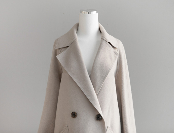 Women's Clothing Winter Mid-Length Waist Slimming Lapel Lace Woolen Coat_voghion.com