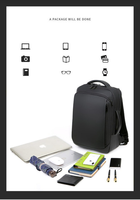 Backpack For Men 2023 Multifunctional Business Notebook Backpack USB Charging Waterproof Film Men's Backbag Casual Bag_voghion.com