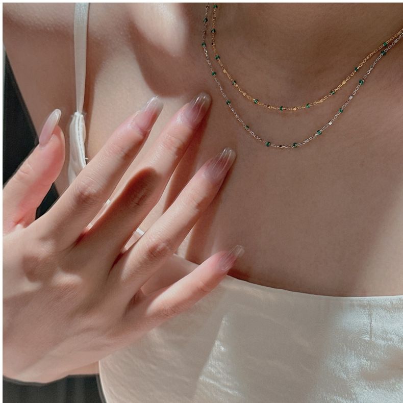 Collana in argento sterling S925, retrò, leggera, di lusso, con catena a clavicola smaltata, semplice e alla moda, in stile francese._voghion.com