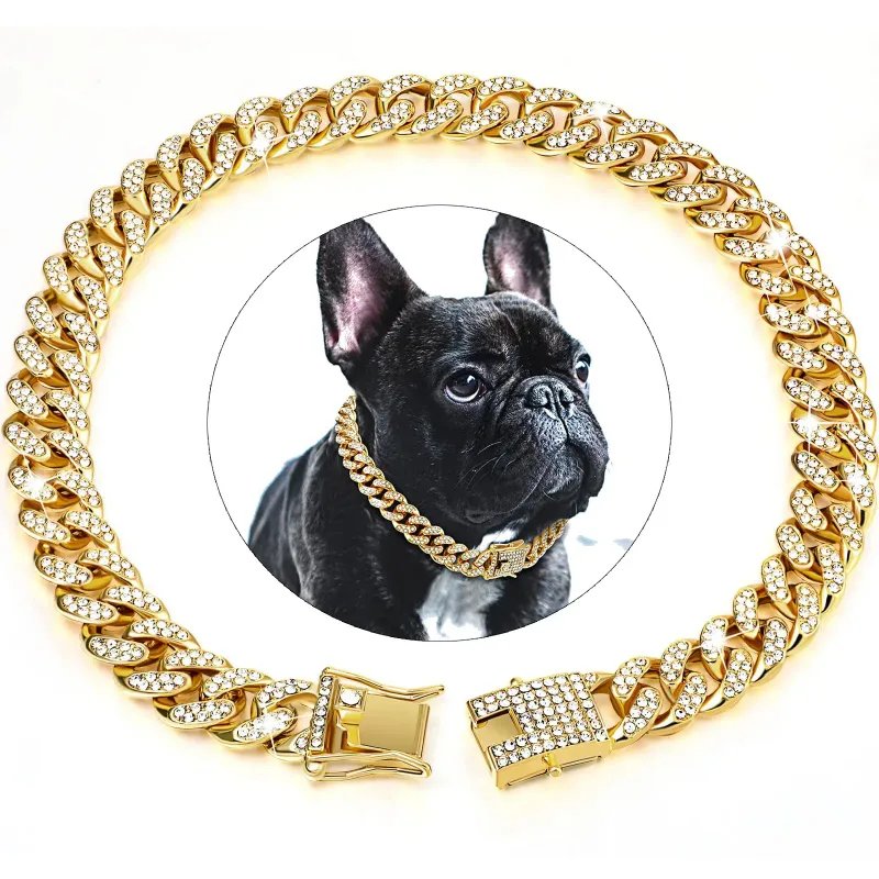 Coleira cubana Hoopreety Gold para cães_voghion.com