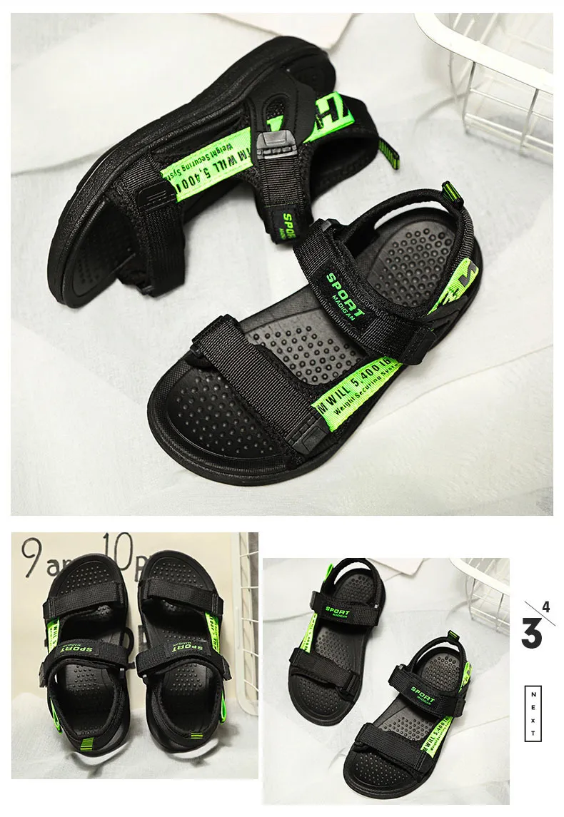 Sandali per bambini per ragazze e ragazzi, con tacco basso, casual, sportivi, estivi, in pelle, morbidi, da spiaggia, NBGAGA 230606_voghion.com