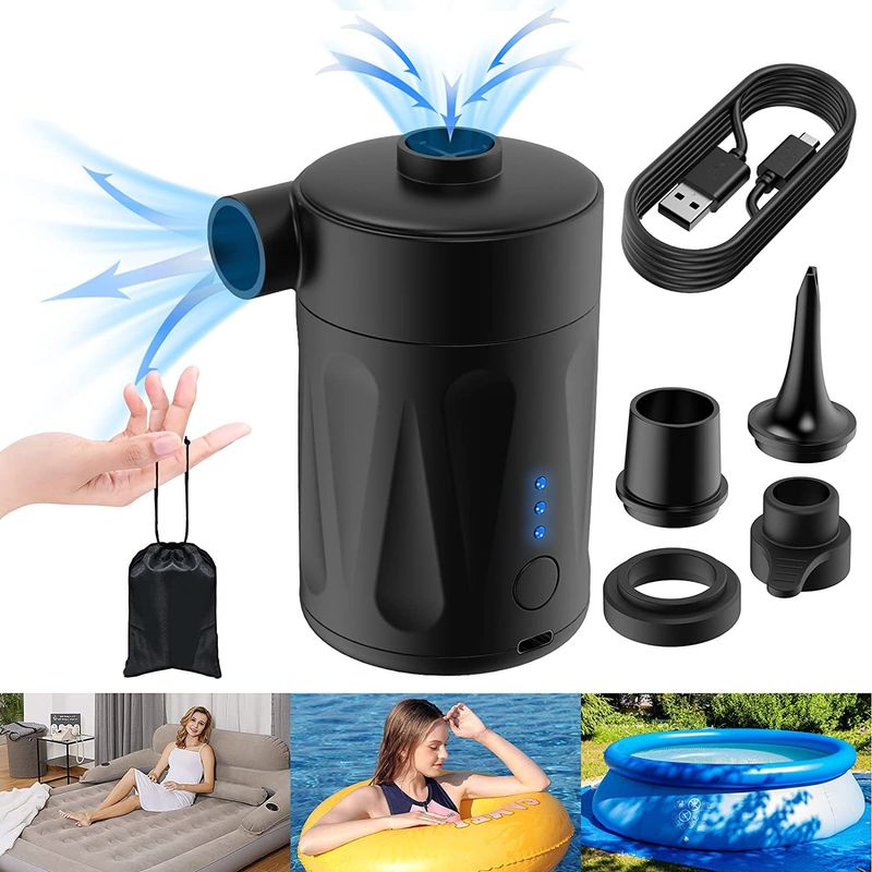 Pompa gonfiabile Pompa portatile a batteria Pompa per piscina senza fili per esterni Barca gonfiabile Letto gonfiabile Sacca di compressione sottovuoto Pompa per aria_voghion.com