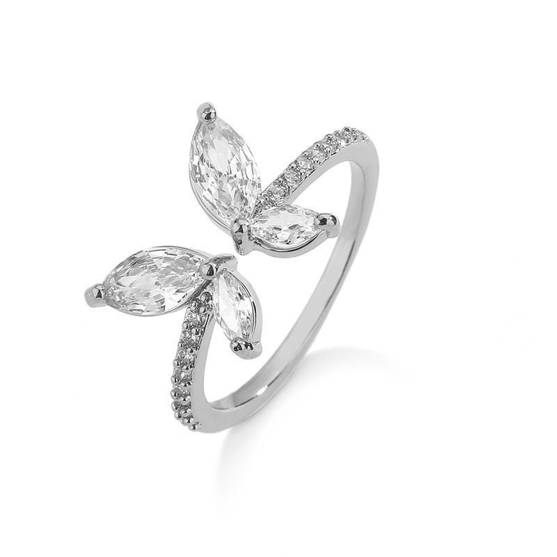 New Sparkling Diamond Butterfly Ring For Women's Design, Niche Personalized Opening Ring, High-end Accessory_voghion.com