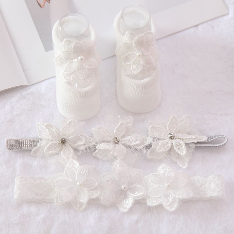 Fascia per capelli da bambina con fiori, calzini, set di fiocchi a corona, fascia per capelli per neonati, fasce per ragazze, turbante, accessori per capelli per bambini, 3 pezzi/set_voghion.com