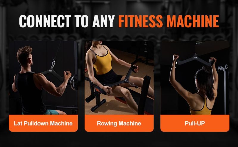 VEVOR LAT Pulldown Bar Handle Attachment V-bar T-bar Cable Machine For Home Gym_voghion.com