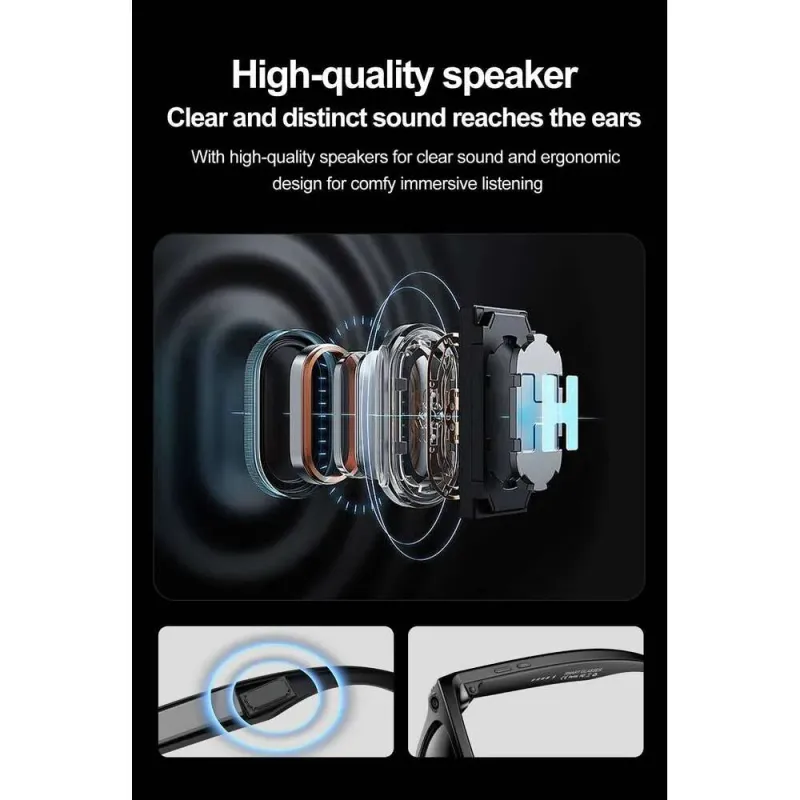 Cámara inteligente W600 AI para hombre, control de voz y vídeo inalámbrico, llamadas Bluetooth, reproductor de música portátil, auriculares_voghion.com