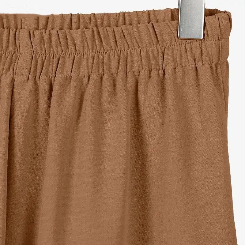 Abito da donna a due pezzi, alla moda ed elegante, tinta unita, con spacchi laterali, camicia lunga, pantaloni a gamba larga e vestaglia._voghion.com