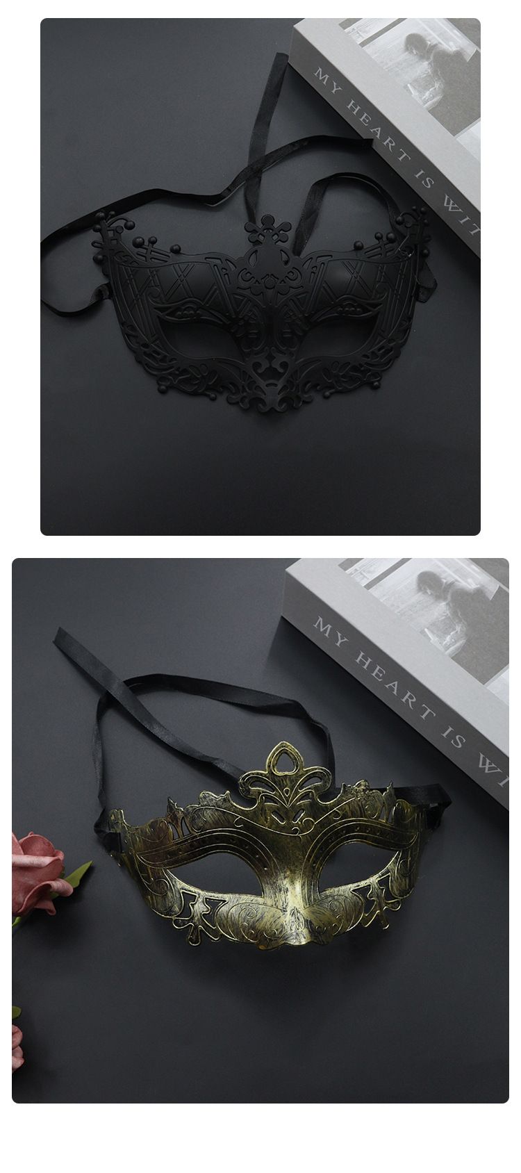 Halloween Neue Halbgesichtsmaske Mysteriöse High-End-Makeup-Ball Römischer Krieger Rollenspiel_voghion.com
