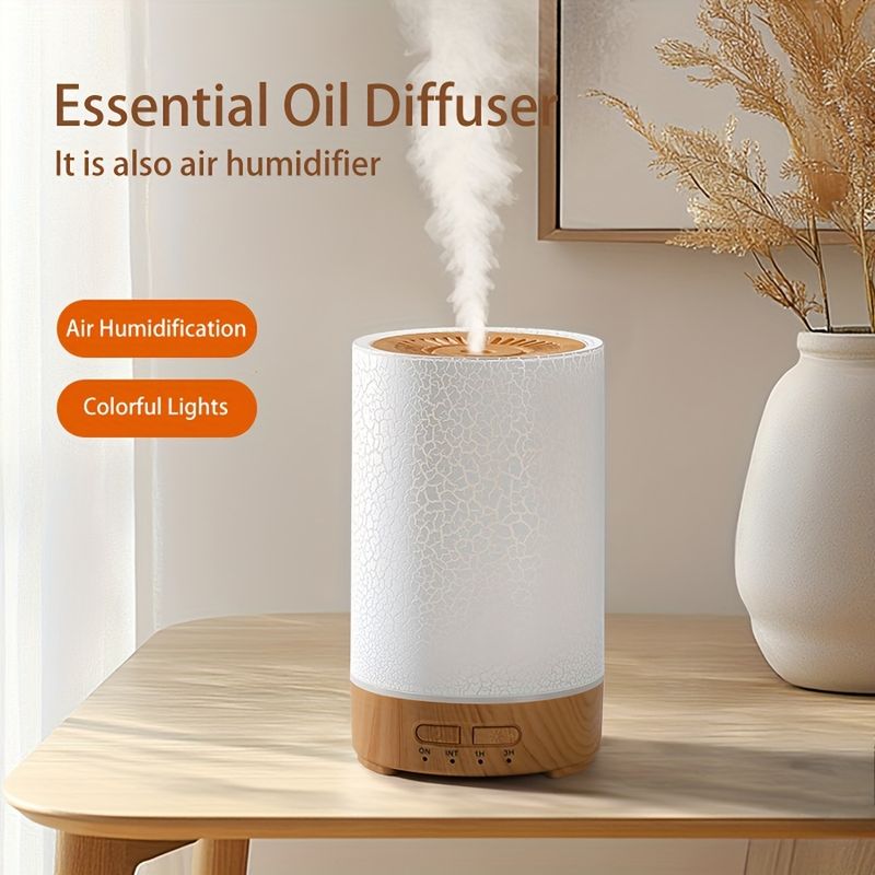 Ultraschall-Luftbefeuchter mit Eiswürfel-Design, 150-ml-Diffusor für ätherische Öle, 7-farbiges LED-Nachtlicht und Timer, leiser Betrieb für Zuhause/Büro_voghion.com