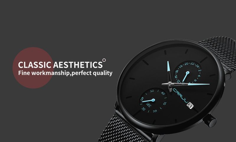 Men's And Women's Fashion Waterproof Round Mesh Strap Watch With Date Display, Casual Quartz Watch For Everyday Wear_voghion.com