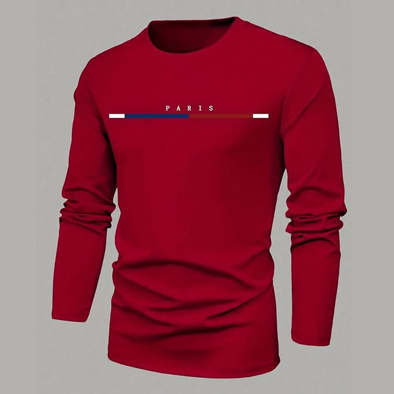 T-shirt à manches longues imprimé graphique pour homme - Coupe oversize avec lettrage 3D, polyester évacuant l'humidité pour le streetwear (tailles XXS à XXXL)_voghion.com