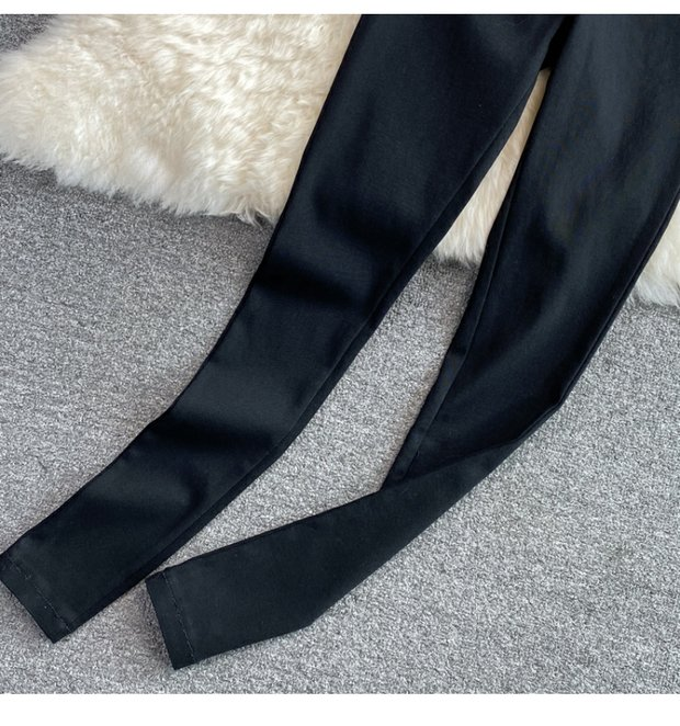 Women Sleeveless vest women's two-piece set high waisted elastic leg pants_voghion.com