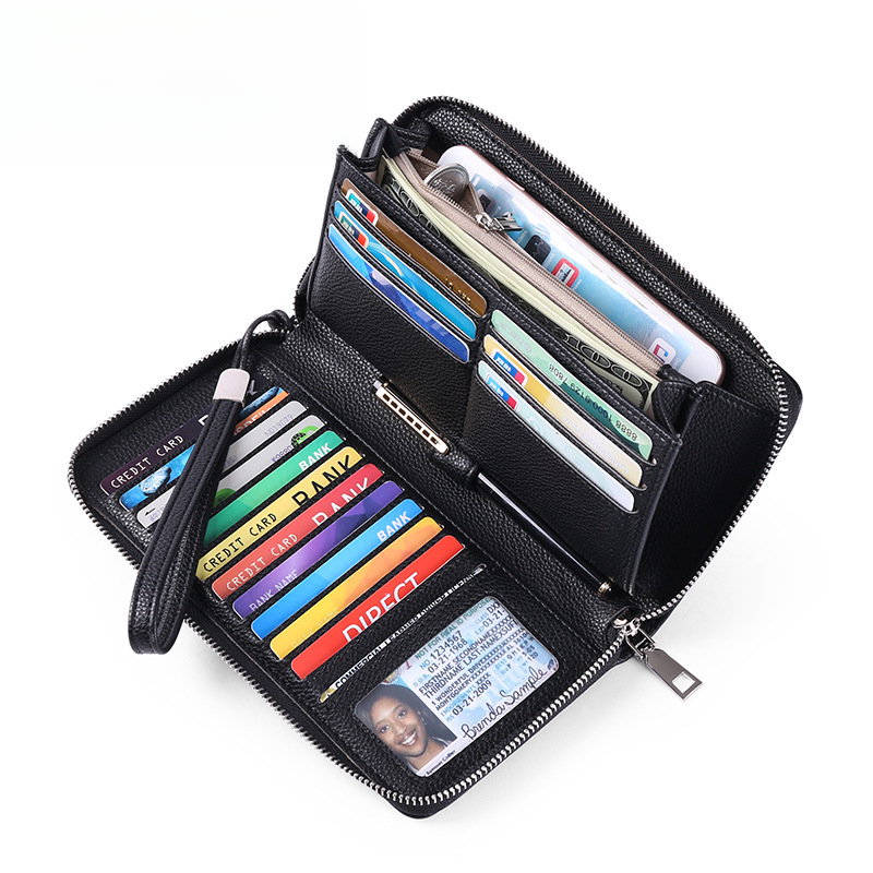 Dammeportemonnaie, Häreportemonnaie, Rfid Anti-Déifstall Pinsel, Pu Dammeportemonnaie, Laang Dammeportemonnaie mat grousser Kapazitéit a Multi-Slots_voghion.com