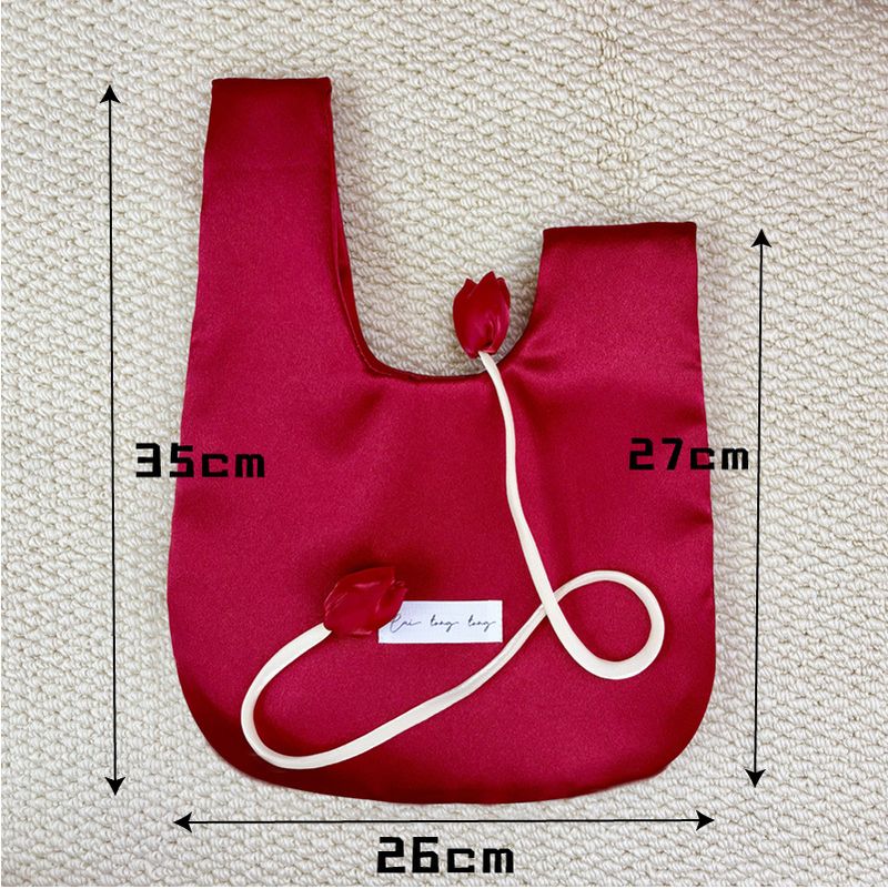 1/4 Stück reine Farbe elegante Tulpe Muttertag/Hochzeit/Feiertagsparty große hochwertige Satin Geschenkverpackung Tasche_voghion.com