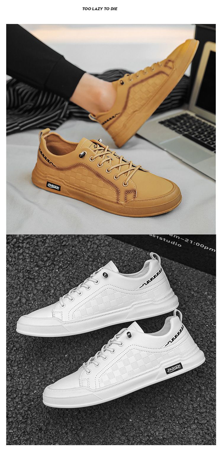 Men's 2024 new summer breathable work board men's wear-resistant and comfortable casual leather black labor protection_voghion.com