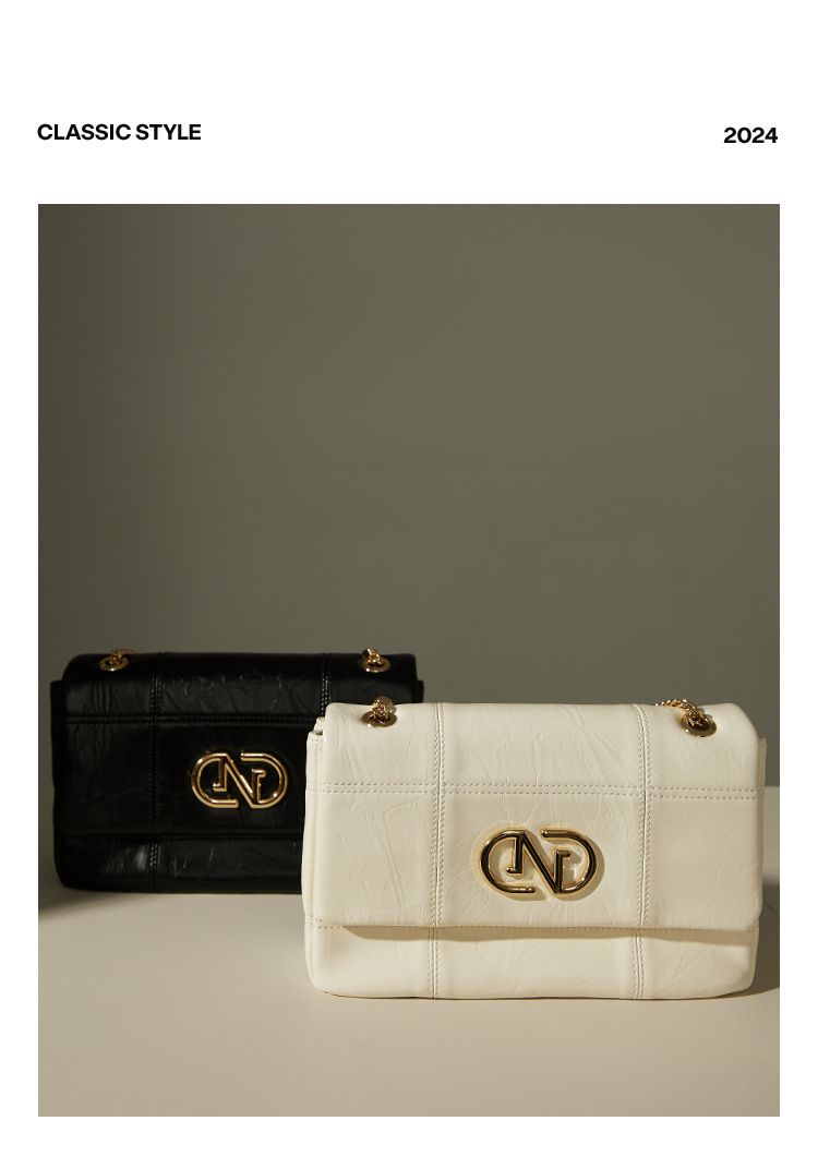 2024 Nuova borsa da donna NOVAGLAM con cuciture, piccola borsa quadrata, tracolla diagonale, borsa a catena, borsa da pendolare con senso avanzato_voghion.com