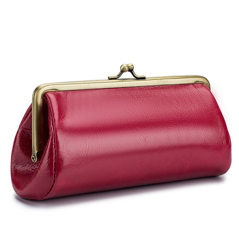 Echtes Leder Nischendesign Abend High-End Elegante Clutch Kreative Aufbewahrung Clip Tasche_voghion.com