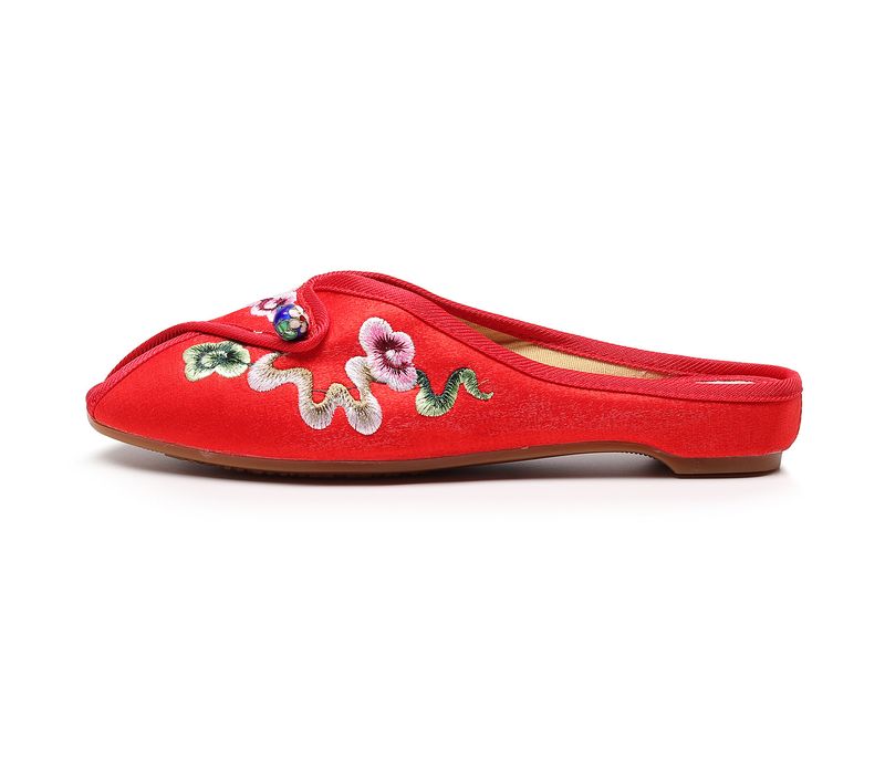 Pantofi din pânză brodați, papuci de vară din material textil exterior, nori de bun augur în stil chinezesc, pantofi pentru femei cu gură de pește_voghion.com