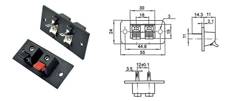 2pcs 6pcs 10pcs 2 3 Position Connector Terminal Push In Jack Load Spring 4 Pins Audio Speaker Terminals Plug Socket_voghion.com