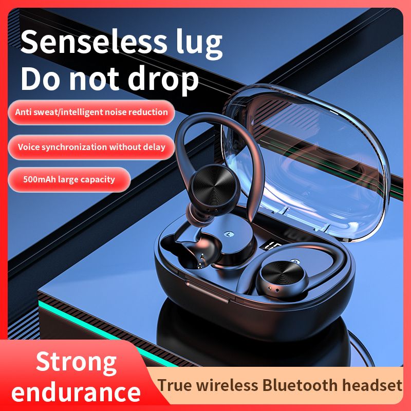 Q36 New Bluetooth Double Hanging in Ear Earphones with Cabin Digital Display Sports Stereo_voghion.com