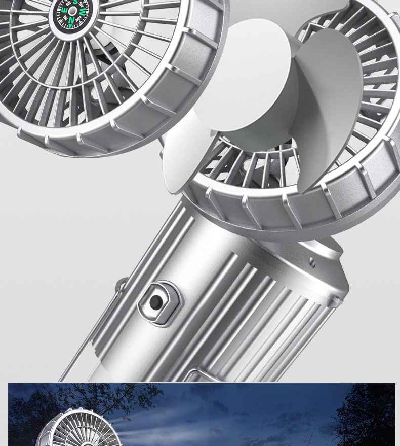 Bärbar solcellsfläkt för utomhusbruk, campinglampa, litiumbatteri för häst_voghion.com