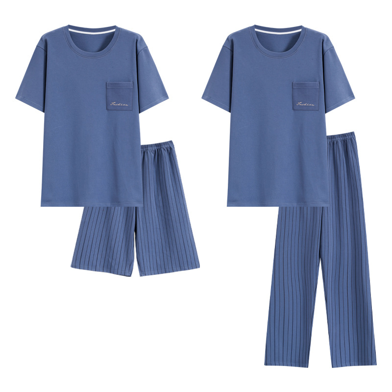Short sleeved shorts, pajamas, men's live streaming set, home clothes, long pants, 6535 summer pullover, youth internet_voghion.com