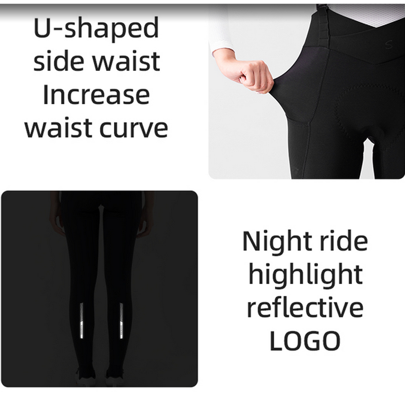 ROCKBROS TVI Fahrradhose Damen Lang, Gepolsterte, Abnehmbare Hosenträgerhose, Versand per DHL_voghion.com