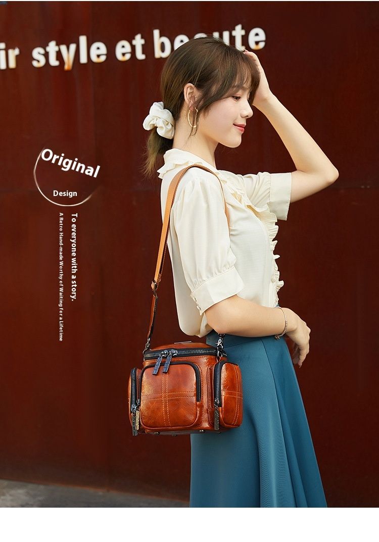 2024 Lente/zomer Nieuwe Retro Mode Camera Ronde Vat Enkele Schouder Crossbody Grote Capaciteit Damestas_voghion.com
