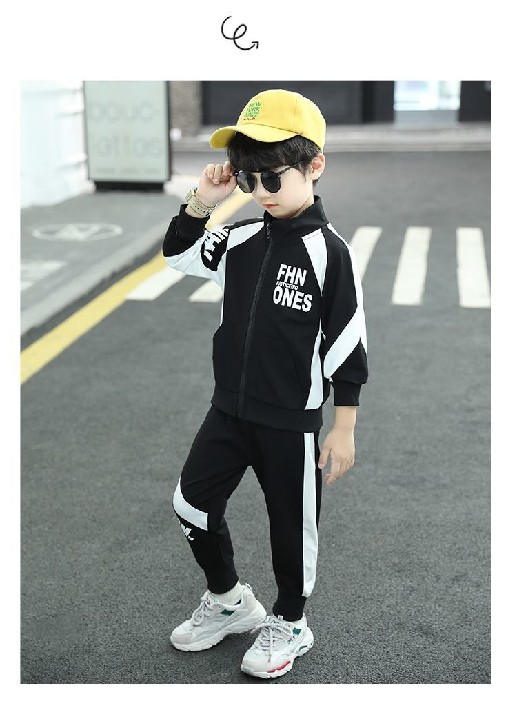 Abbigliamento per bambini, set di abbigliamento per ragazzi, 2023, nuove felpe con cappuccio primaverili e autunnali per bambini in stile western, due pezzi_voghion.com