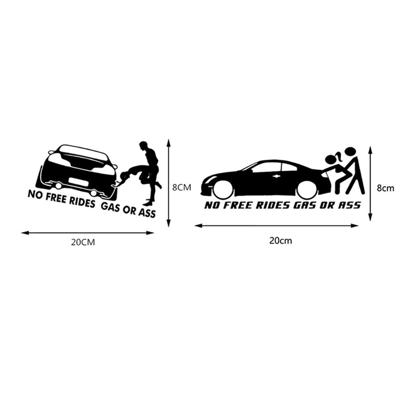 Yuanmheng Grappig Geen gratis ritten Gas of Ass Auto Voertuig Reflecterende Decals Sticker Decoratie_voghion.com